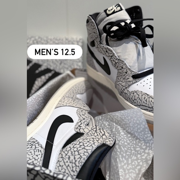 Nike Air High-Top Sneakers - Black, White, and Gray - Picture 3 of 3